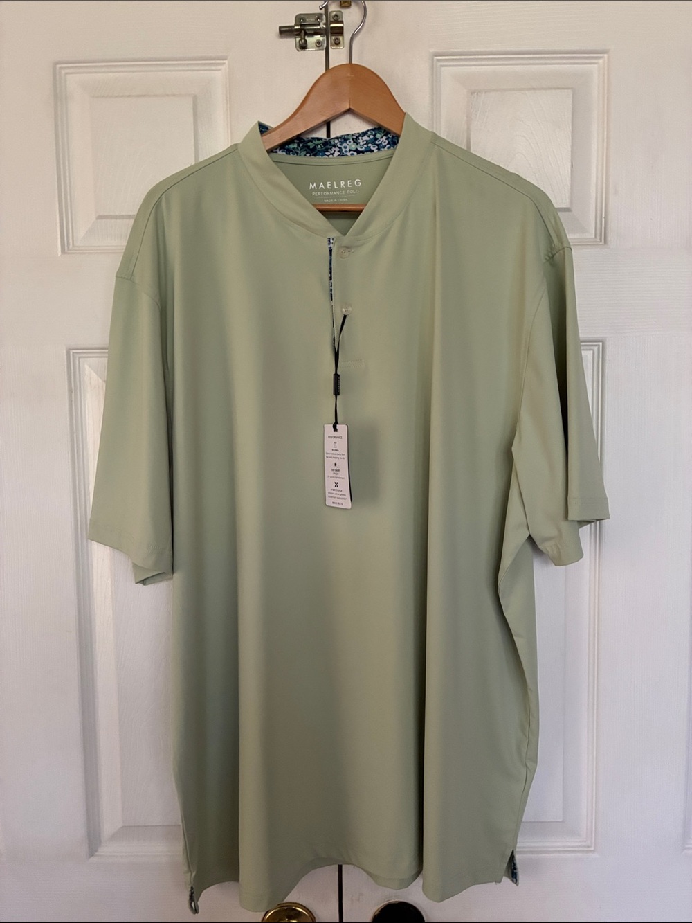 New MAELREG Men's Golf shirt Henley Polo 3xl Performance
